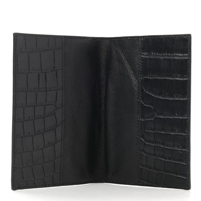Saint Laurent Crocodile Embossed Passport Holder Black 4 of 5