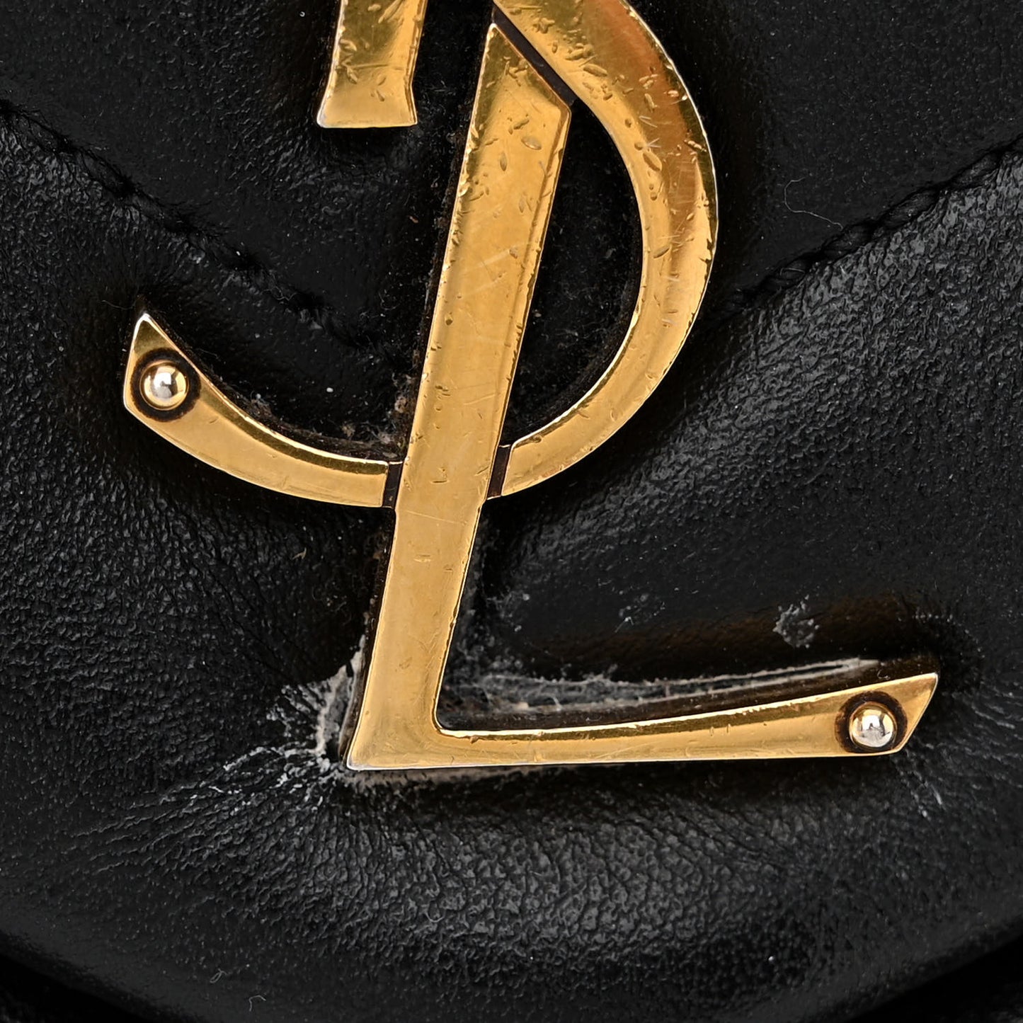 Calfskin Y Quilted Monogram Large Loulou Chain Satchel Black