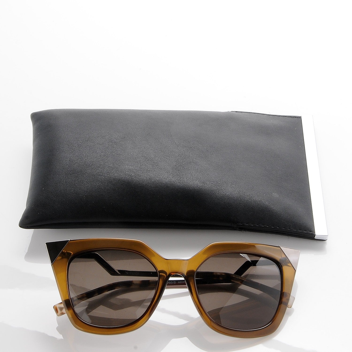 Fendi Iridia Cat Eye Sunglasses FF 0060/S Olive 9 of 9