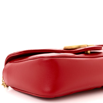 Gucci Calfskin Matelasse Super Mini GG Marmont Shoulder Bag Hibiscus Red 8 of 10