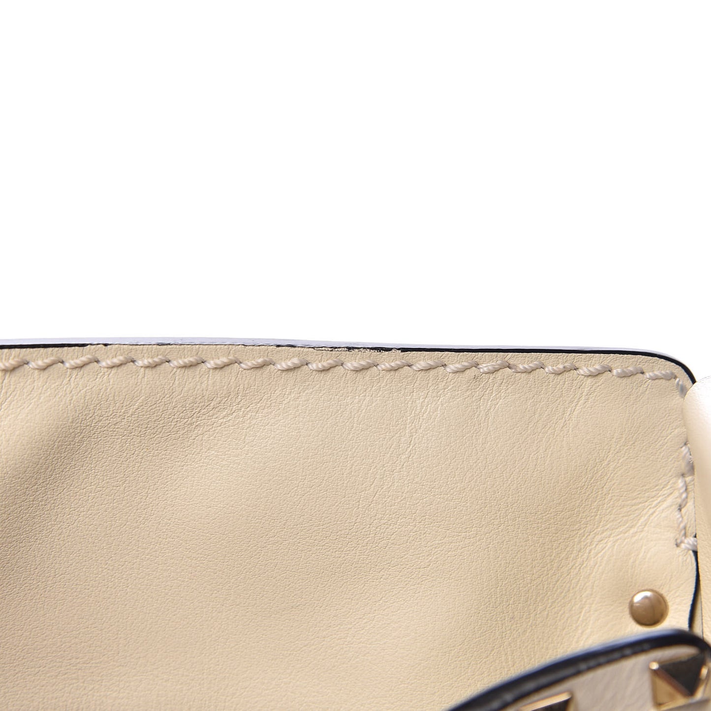 Vitello Large Rockstud All Over Flip-Lock Messenger Bag Light Ivory