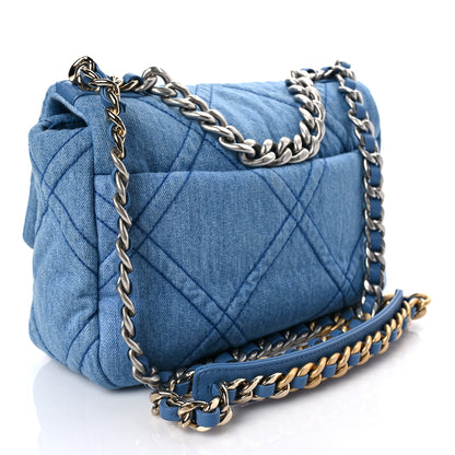 Chanel Denim Quilted Medium Chanel 19 Flap Blue 3 of 9
