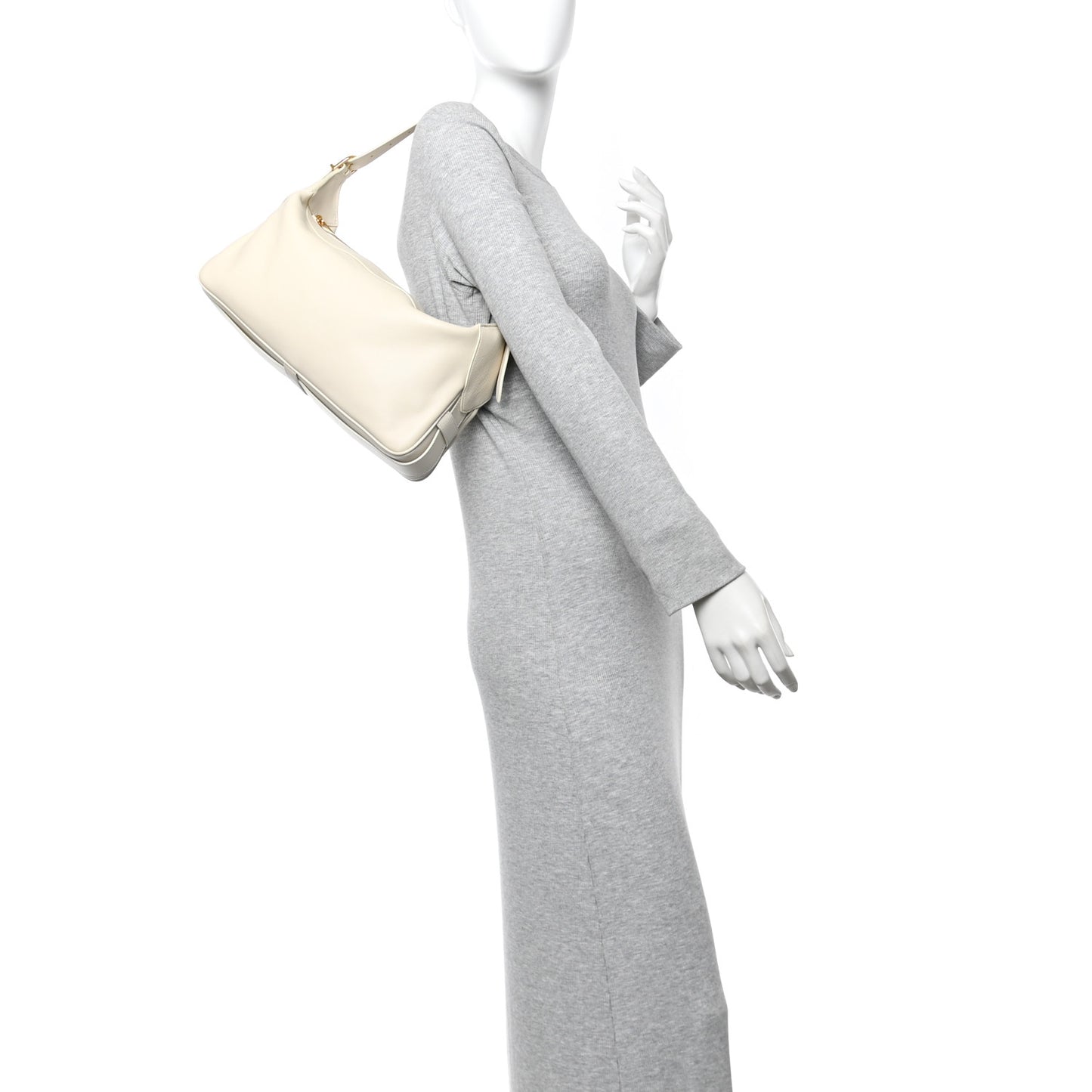 Supple Calfskin Medium Romy Shoulder Bag Rice