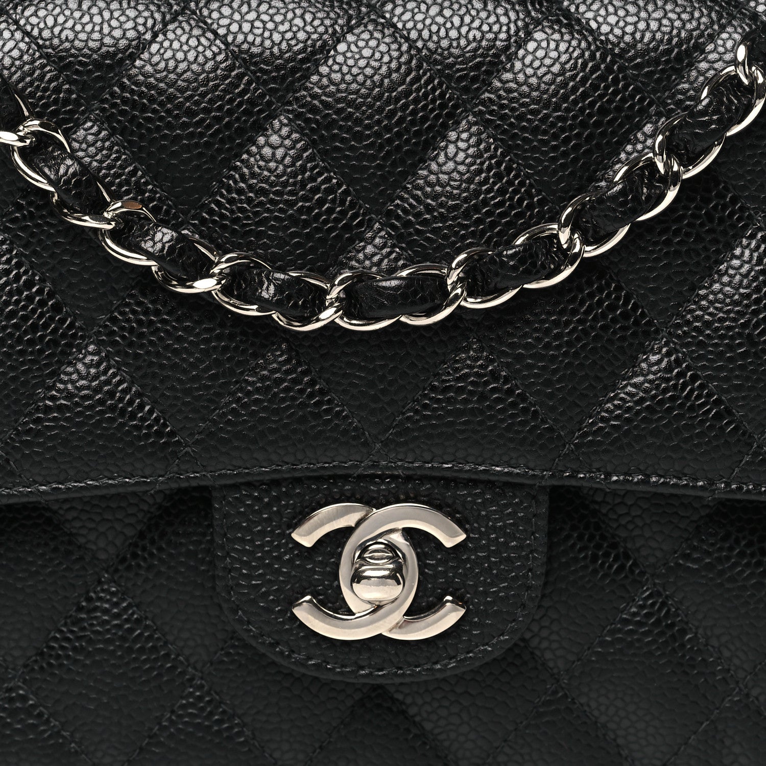 Chanel Caviar Quilted Medium Double Flap Black 8 of 10