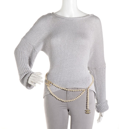 Chanel Pearl CC Double Strand Belt 85 Gold 2 of 6
