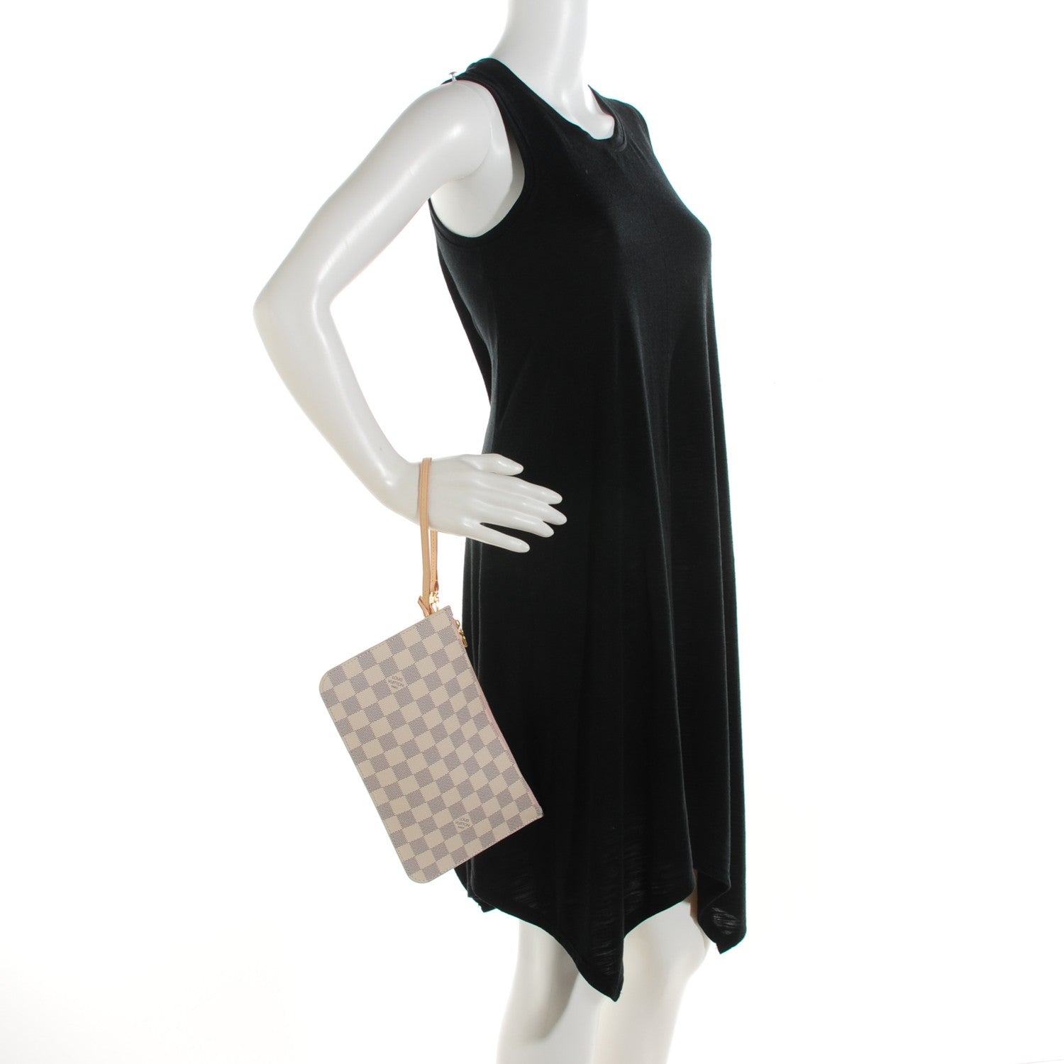 Louis Vuitton Damier Azur Neverfull MM GM Pochette Rose Ballerine 2 of 7