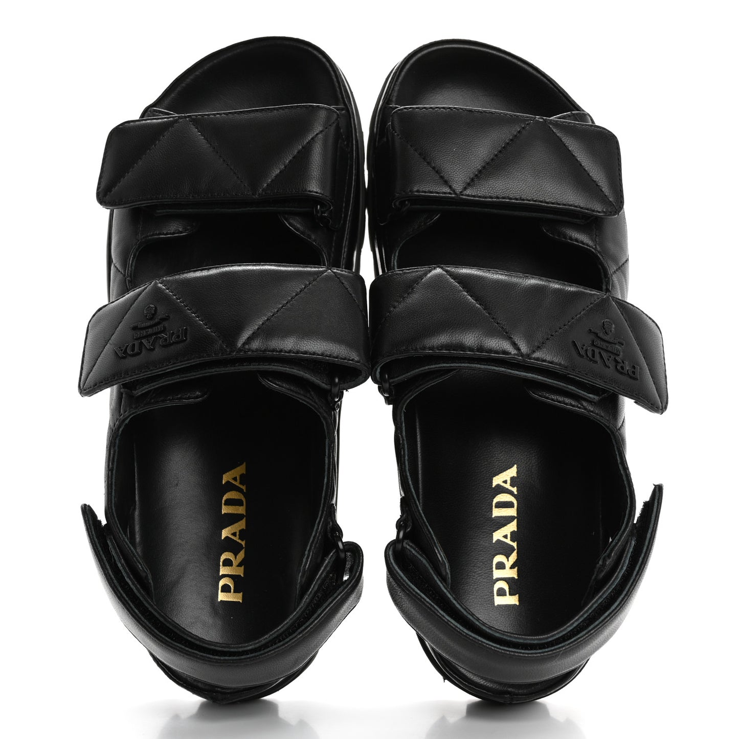 Nappa Quilted Padded Slingback Sandals 37.5 Black