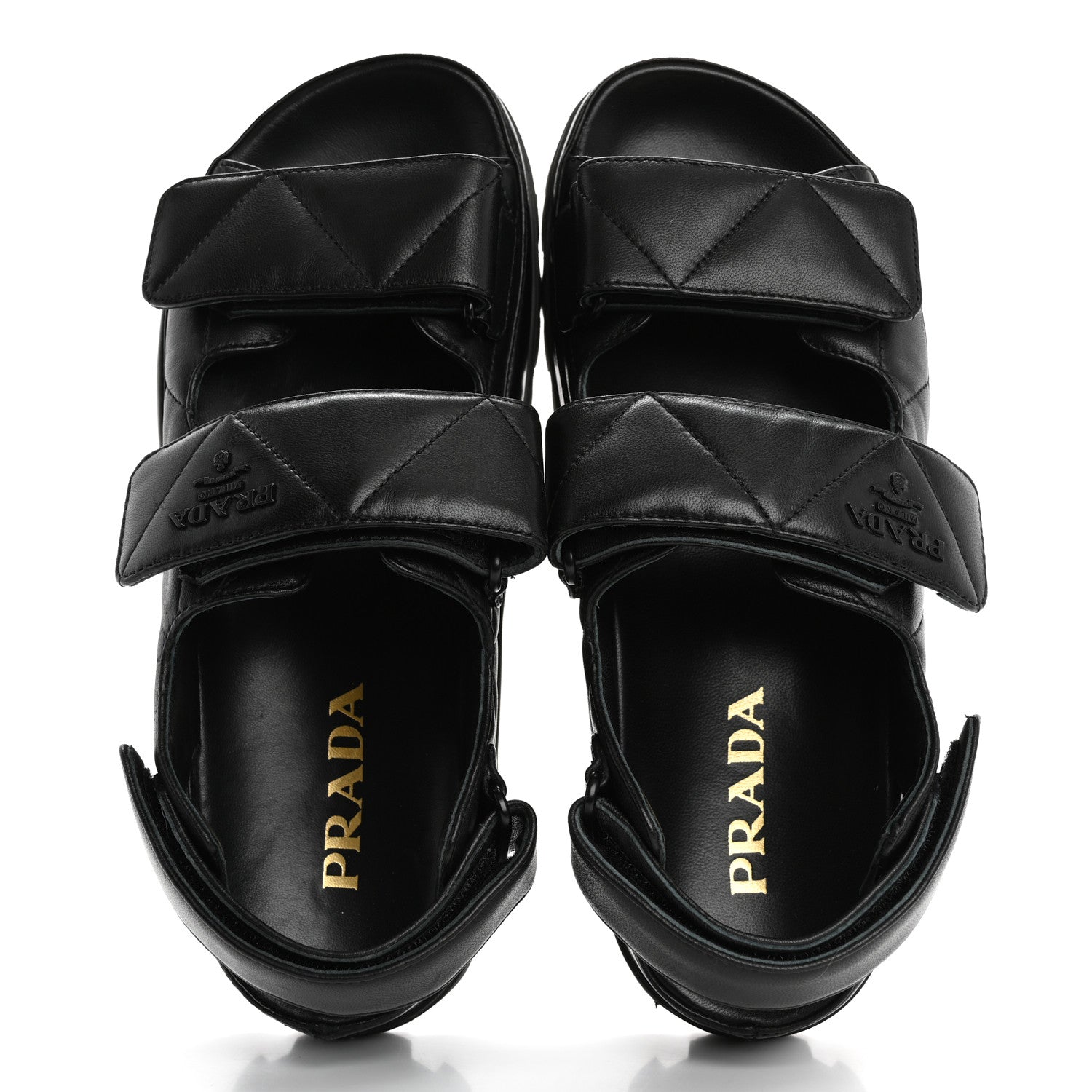 Prada Nappa Quilted Padded Slingback Sandals 37.5 Black 2 of 17