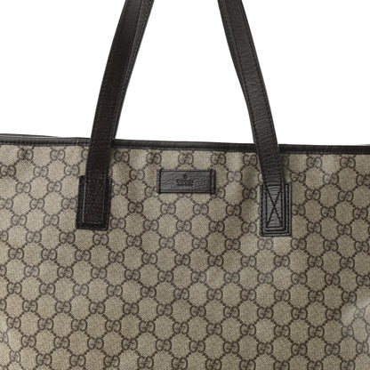 Gucci GG Supreme Monogram Medium Zippered Shopping Tote Dark Brown 8 of 11