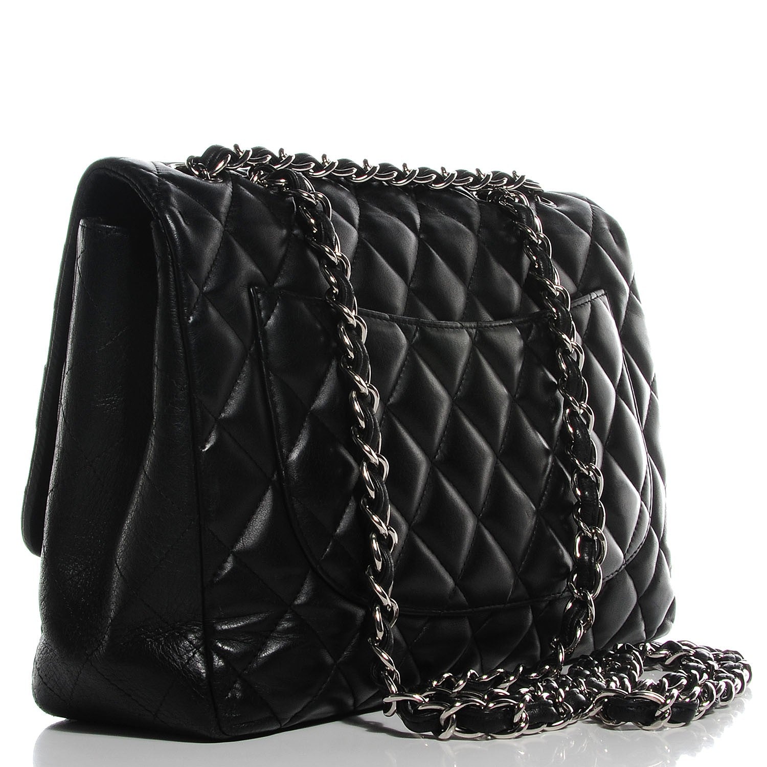 Chanel Lambskin Quilted Jumbo Single Flap Black 3 of 8