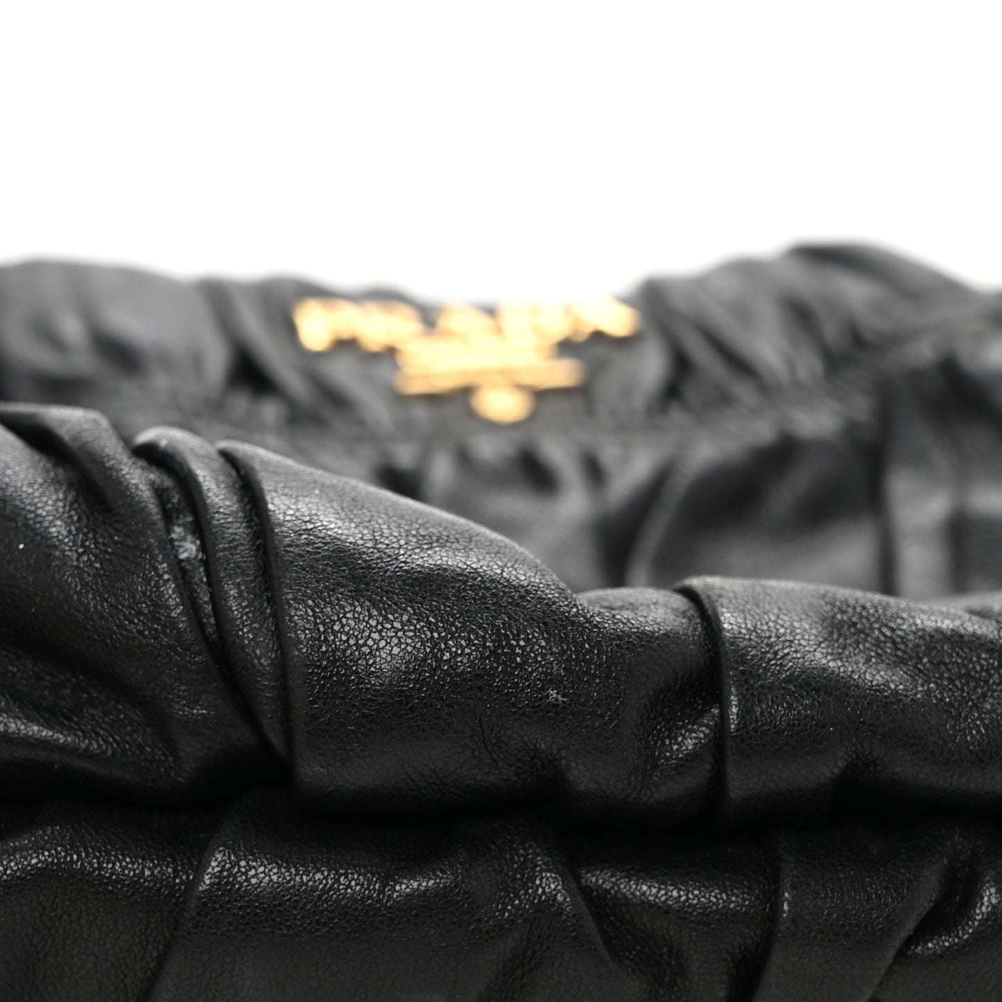Nappa Gaufre Wristlet Clutch Black