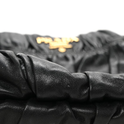 Prada Nappa Gaufre Wristlet Clutch Black 14 of 14