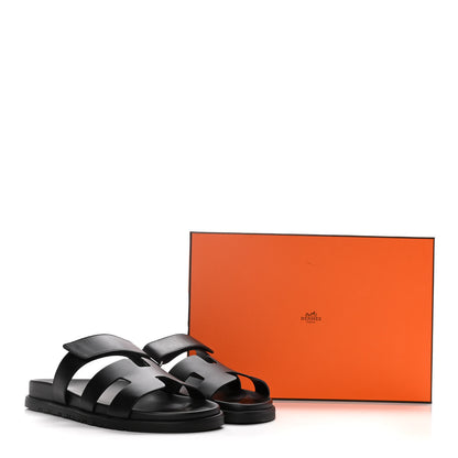 Hermes Calfskin Womens Chypre Sandals 40 Black 10 of 10