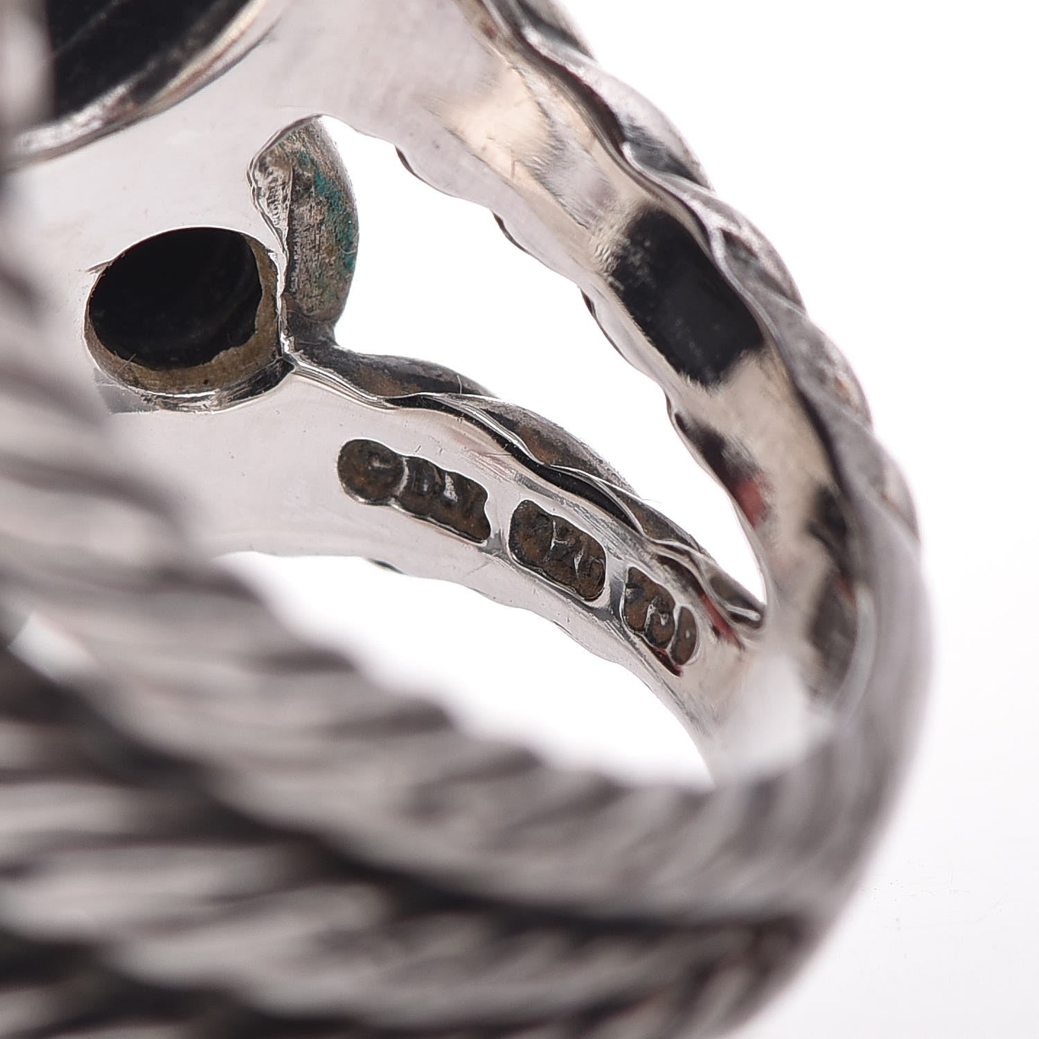 David Yurman Sterling Silver Black Onyx Hematine Garnet Diamond Mosaic Ring 6 51.9 5 of 5