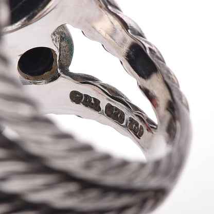 David Yurman Sterling Silver Black Onyx Hematine Garnet Diamond Mosaic Ring 6 51.9 5 of 5