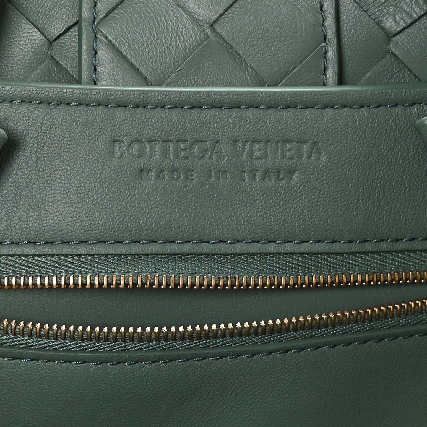 Nappa Intrecciato Medium Andiamo Shoulder Bag Aloe