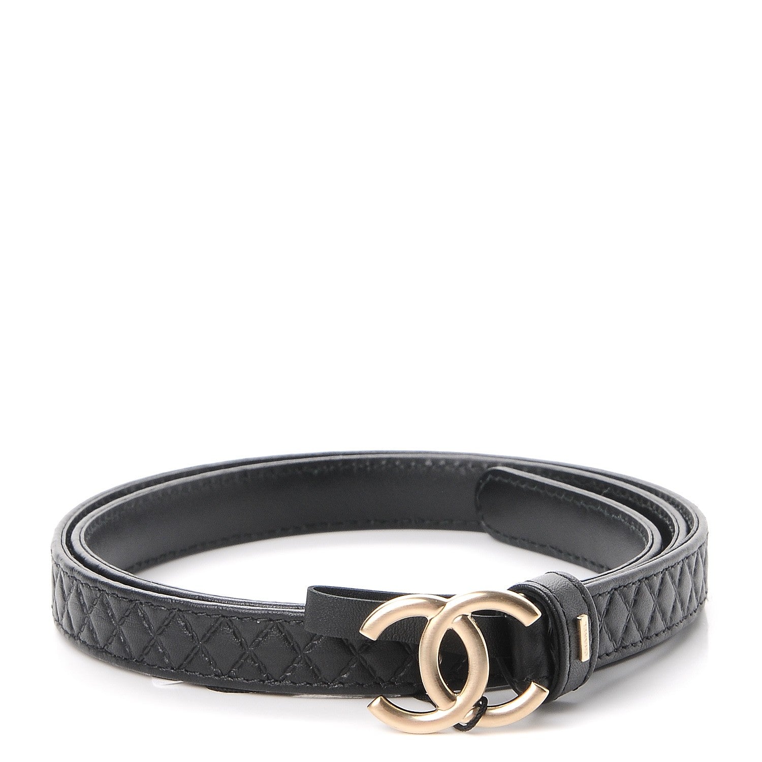 Chanel Lambskin Quilted CC Belt 75 30 Black 1 of 8