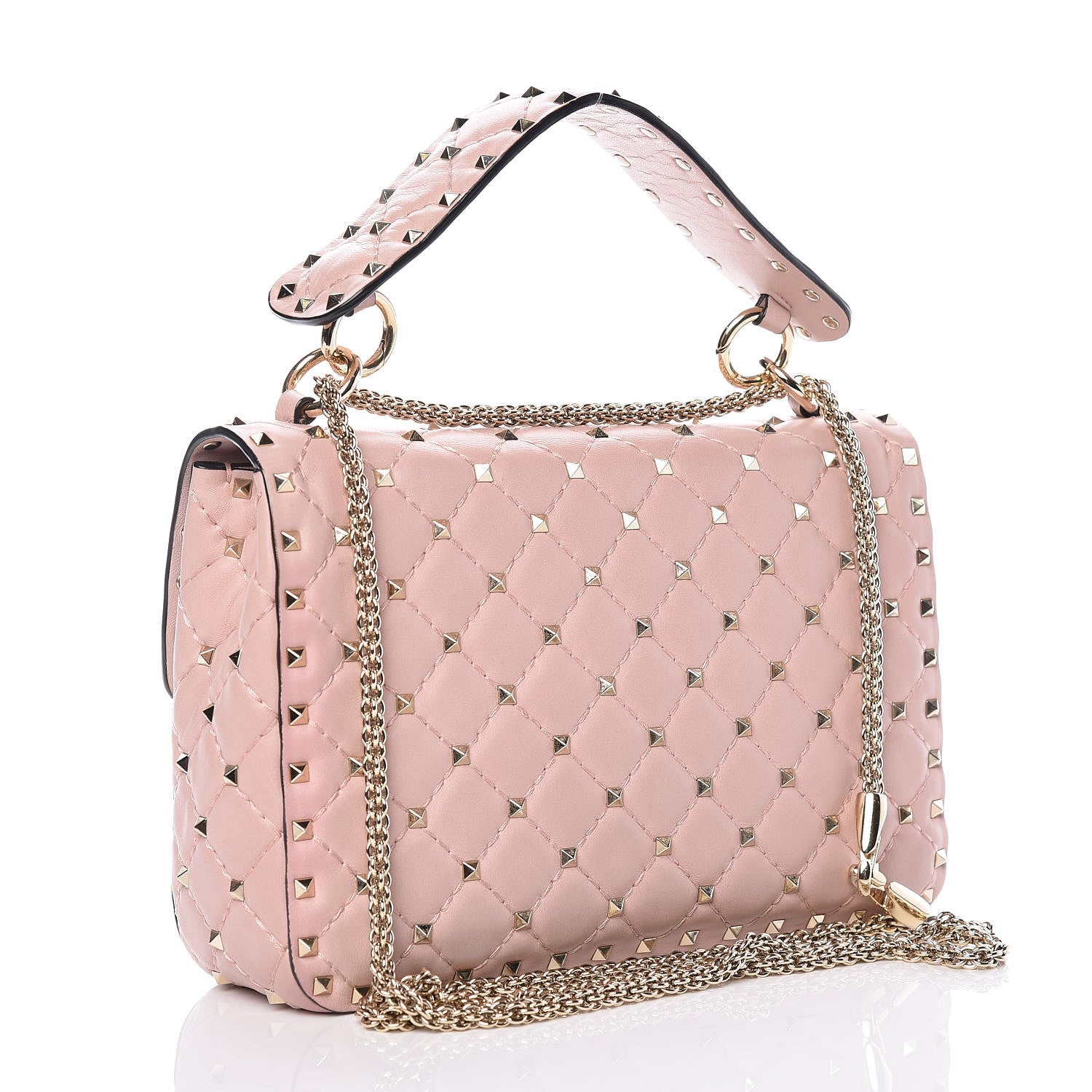 Valentino Garavani Nappa Medium Rockstud Spike Shoulder Bag Water Rose 3 of 9
