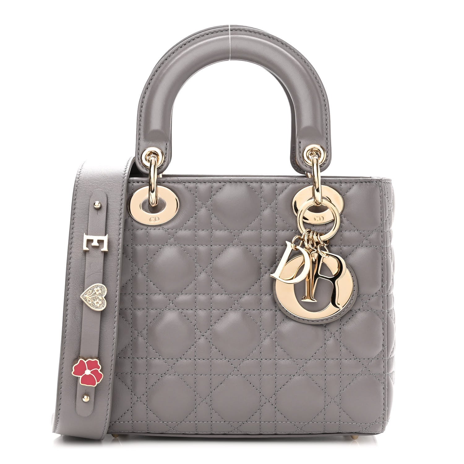 Christian Dior Lambskin Cannage Small My ABCDior Lady Dior Grey 1 of 10