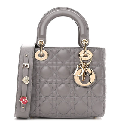Christian Dior Lambskin Cannage Small My ABCDior Lady Dior Grey 1 of 10