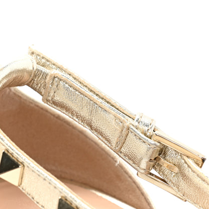 Valentino Garavani Metallic Nappa Rockstud Cross Strap D'Orsay 55mm Pumps 39.5 Platino 12 of 12