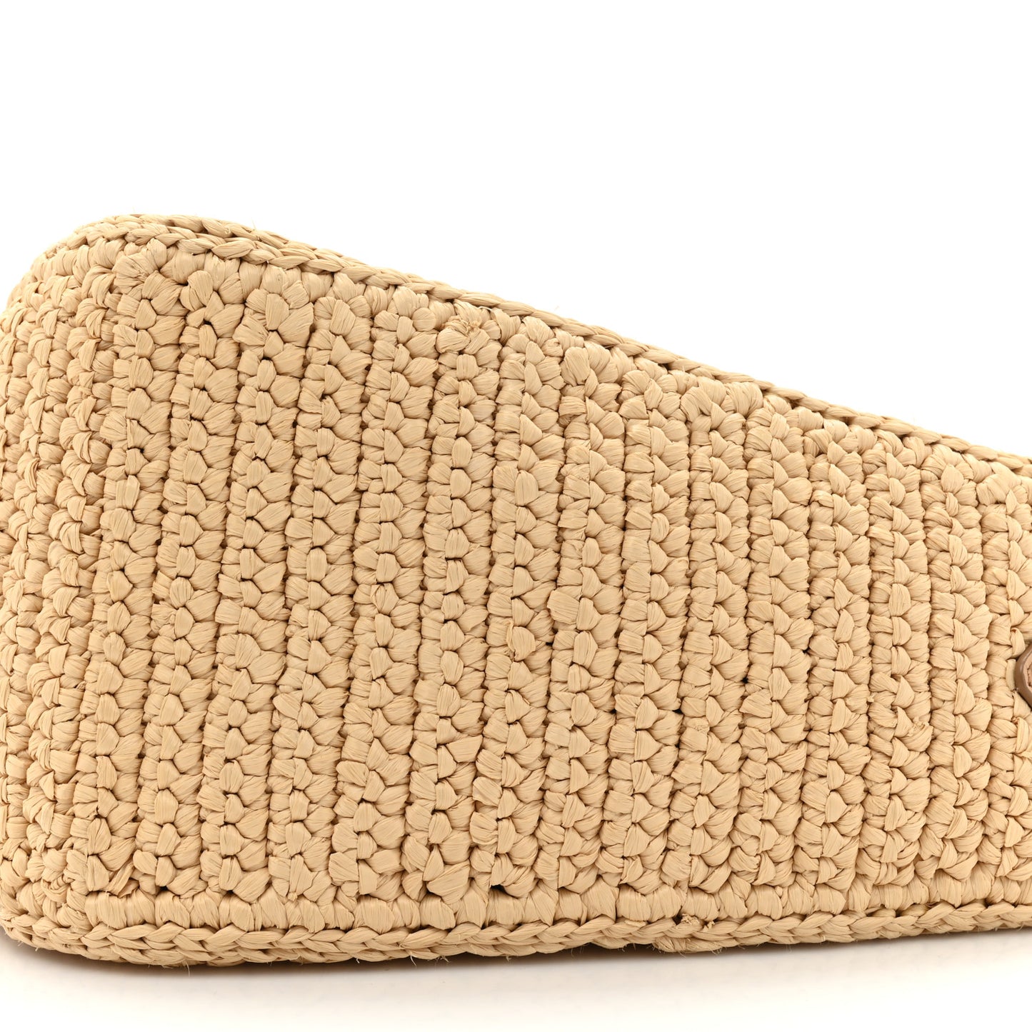 Yarn Raffia Effect Crochet Triangle Shoulder Bag Naturale