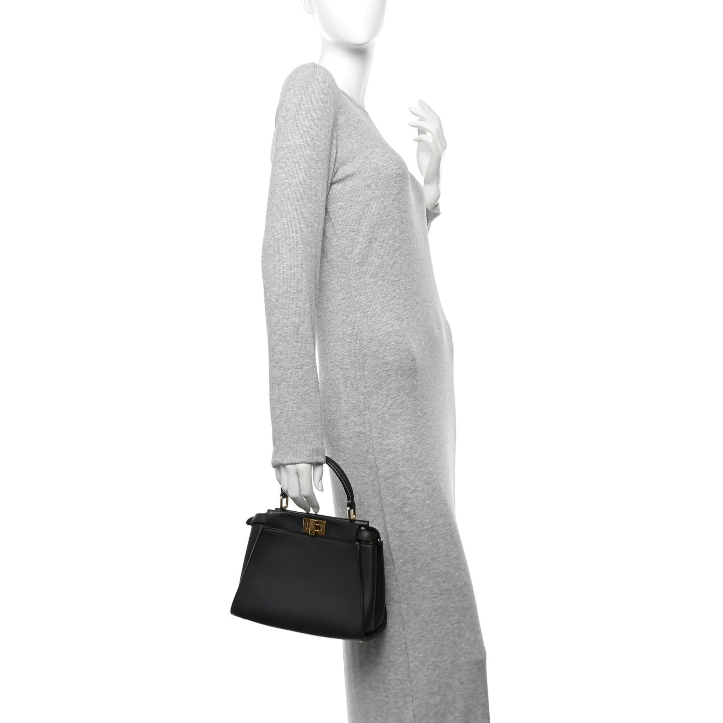 Vitello Seta Nabuk Pequin Mini Peekaboo Iconic Satchel Ebano Tobacco Moro