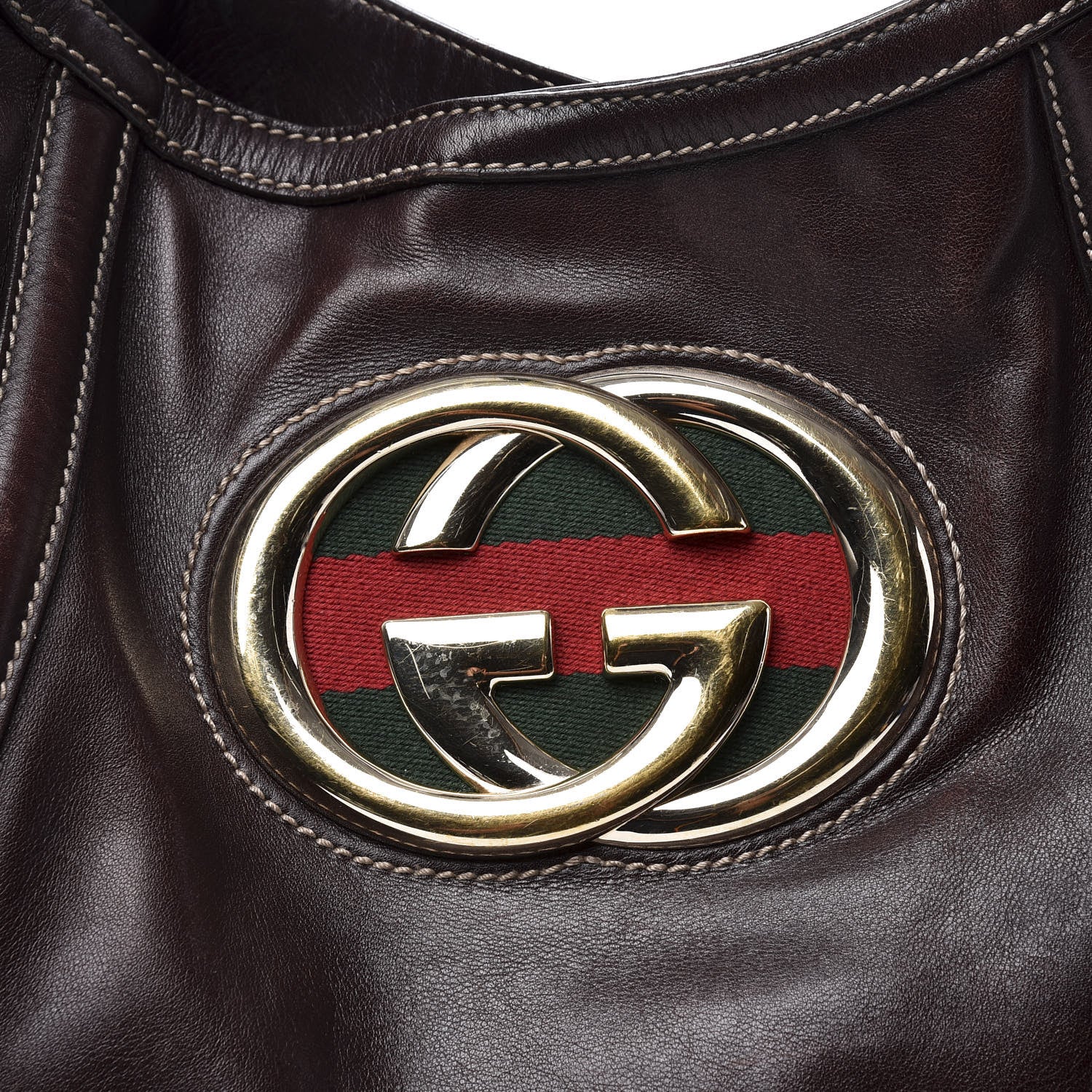 Gucci Calfskin Medium Britt Hobo Dark Brown 10 of 10