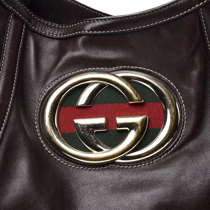 Gucci Calfskin Medium Britt Hobo Dark Brown 10 of 10
