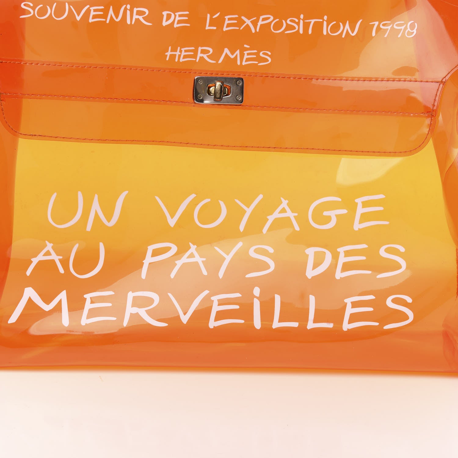 Hermes Vinyl Souvenir De L'Exposition Kelly Orange 8 of 9