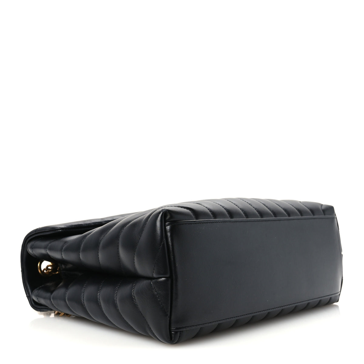 Calfskin Y Quilted Monogram Medium Loulou Chain Satchel Black