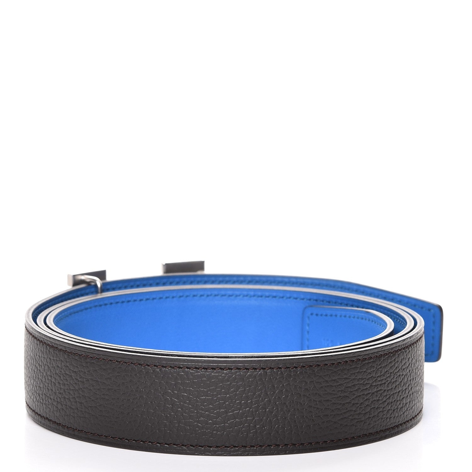 Hermes Polo Bullskin Swift 32mm H Belt 105 Macassar Bleu Hydra 3 of 7