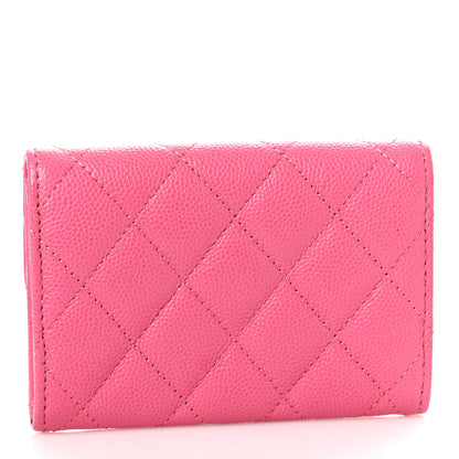 Chanel Caviar Quilted Flap Card Holder Pink 3 of 10