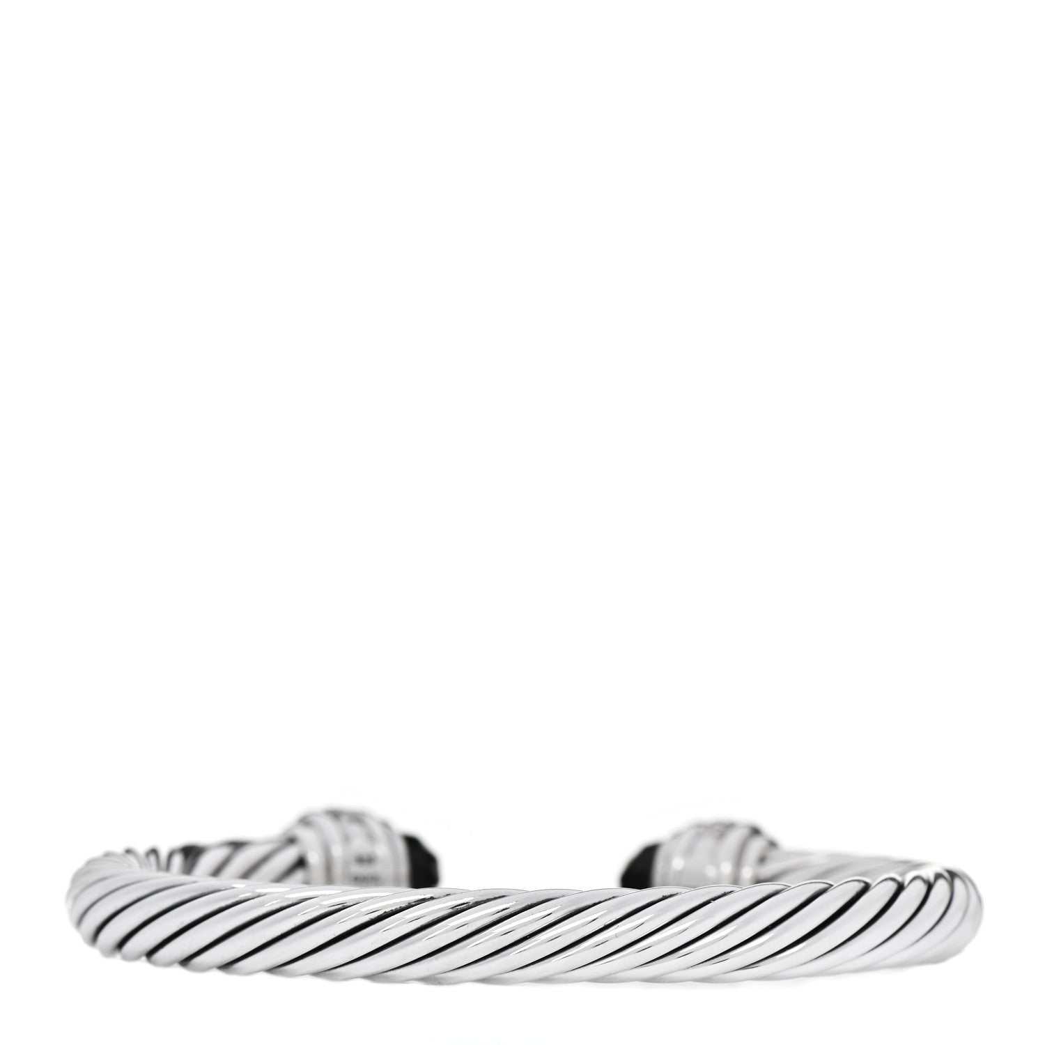David Yurman Sterling Silver Diamond Black Onyx 7mm Cable Classics Bracelet 2 of 3