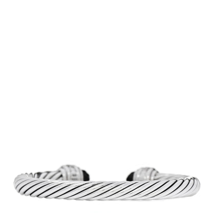 David Yurman Sterling Silver Diamond Black Onyx 7mm Cable Classics Bracelet 2 of 3