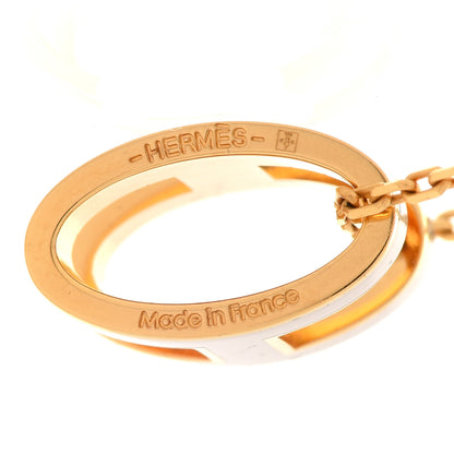 Hermes Lacquered Gold Pop H Pendant Necklace Marron Glace 5 of 7
