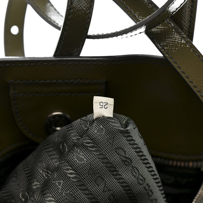 Prada Saffiano Vernice Shopping Tote Militare 7 of 21