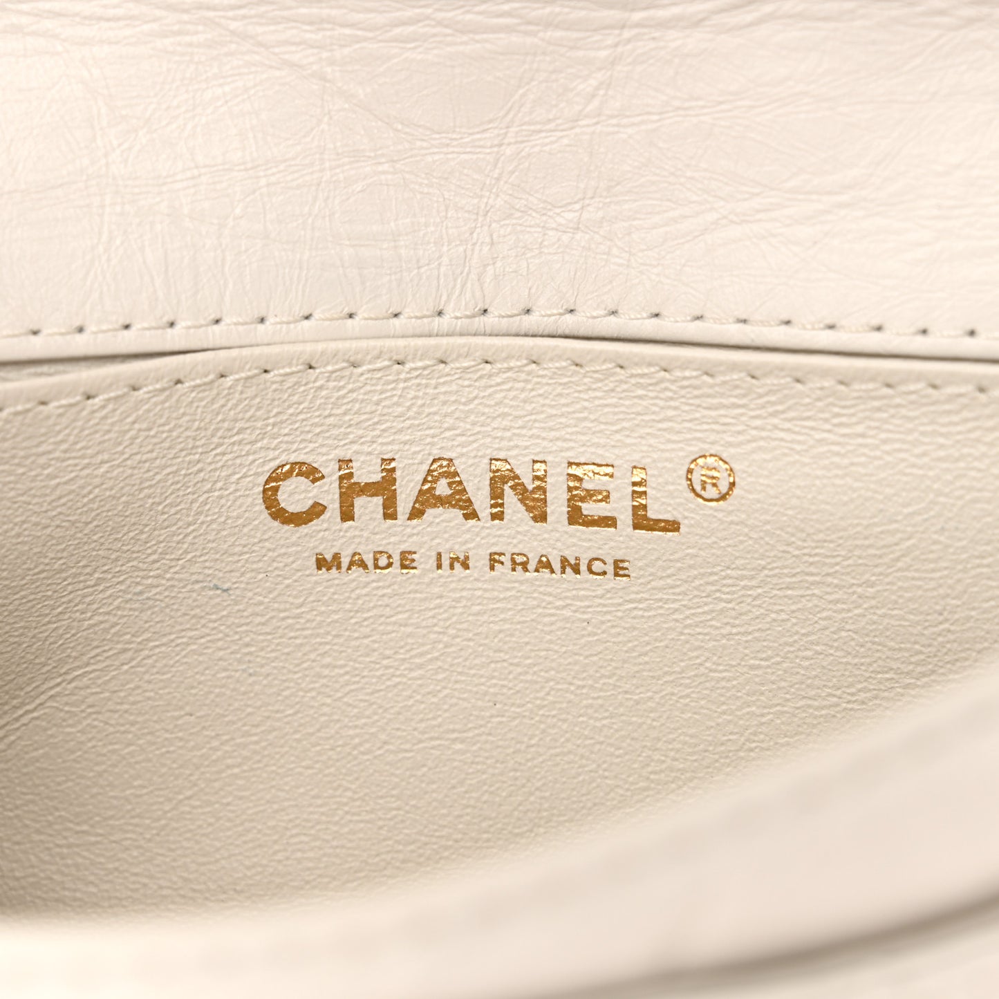 Aged Calfskin Quilted 2.55 Reissue Flap Belt Bag White