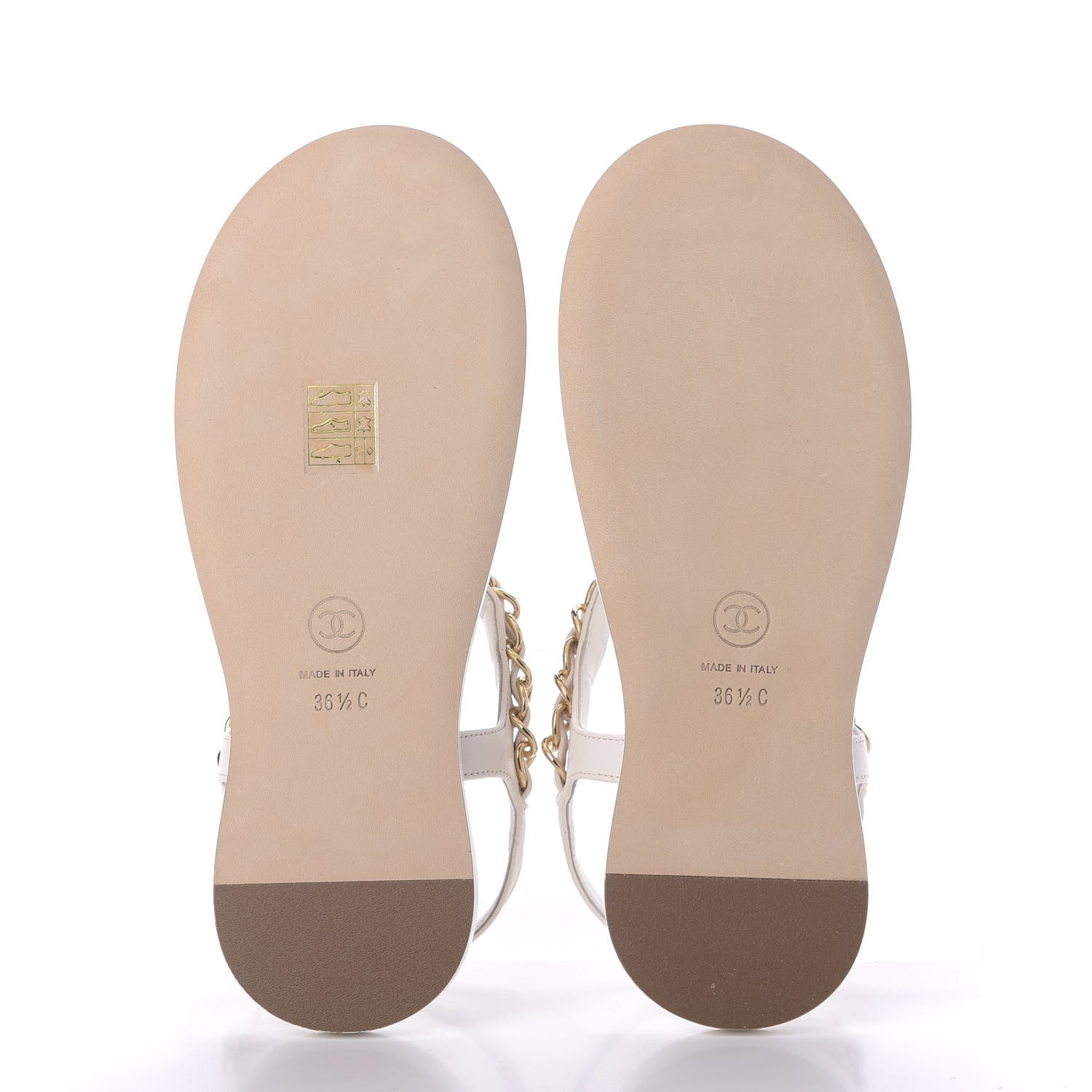 Chanel Lambskin Thong Sandals 36.5 White 6 of 10