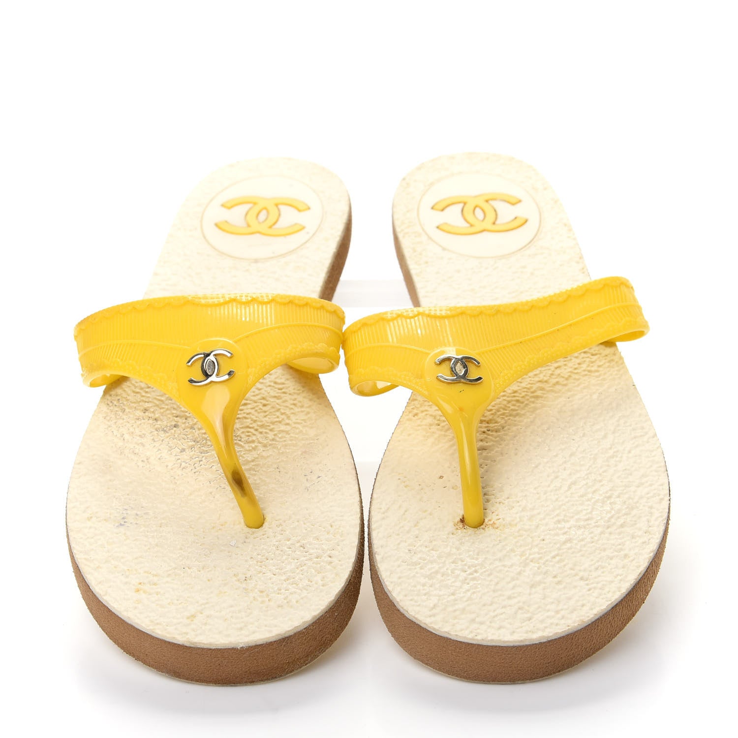 Chanel Jelly CC Thong Sandals 40 Yellow 5 of 13