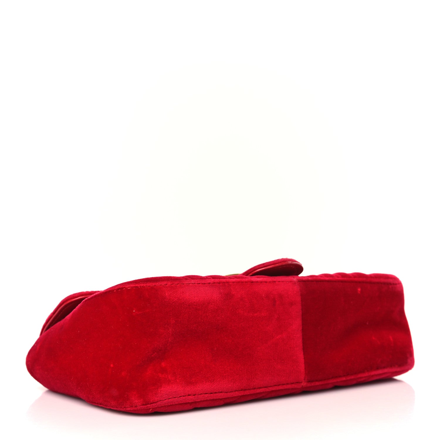 Gucci Velvet Matelasse Small GG Marmont Shoulder Bag Hibiscus Red 4 of 9