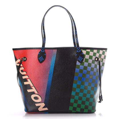 Louis Vuitton Damier Race Neverfull MM Noir Rouge 1 of 8
