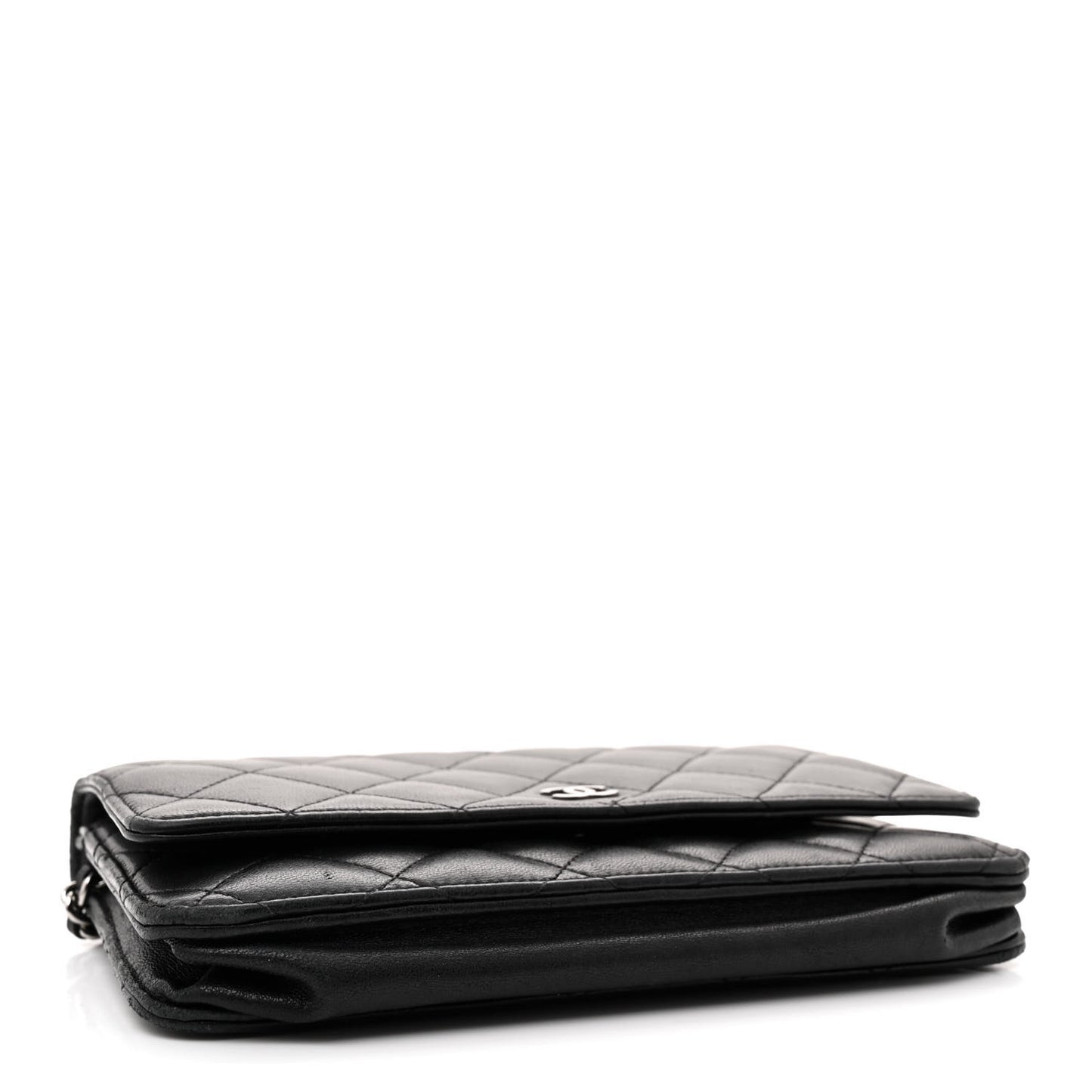 Lambskin Quilted Wallet On Chain WOC Black
