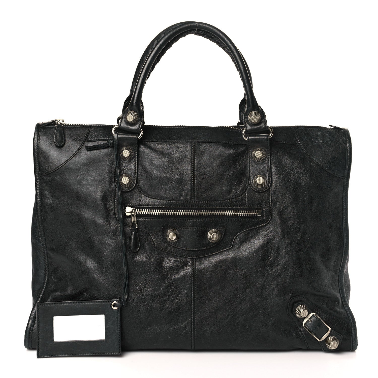 Balenciaga Agneau Giant 21 Silver Hardware Weekender Black 1317642