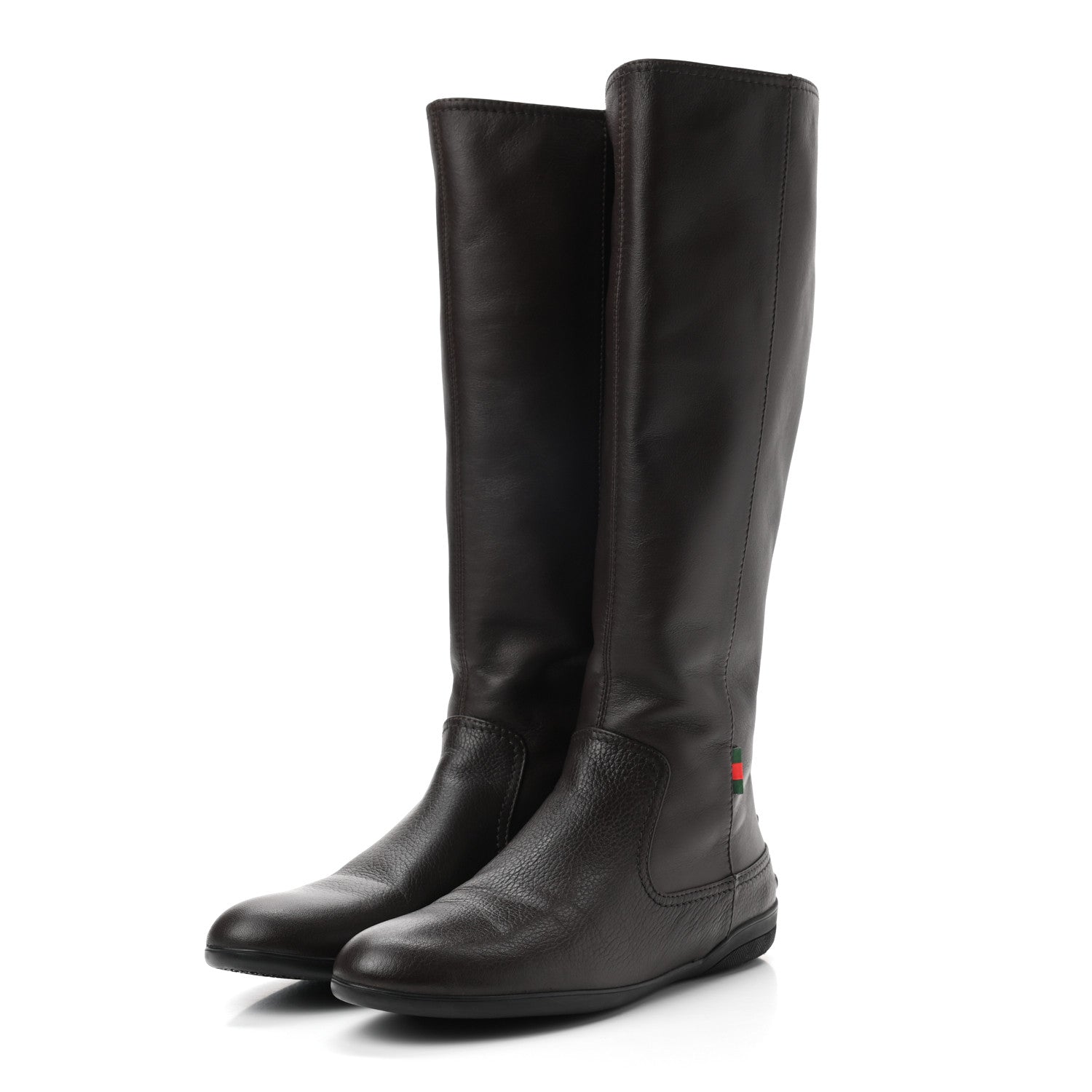 Gucci Calfskin Riding Boots 35.5 Brown 3 of 8