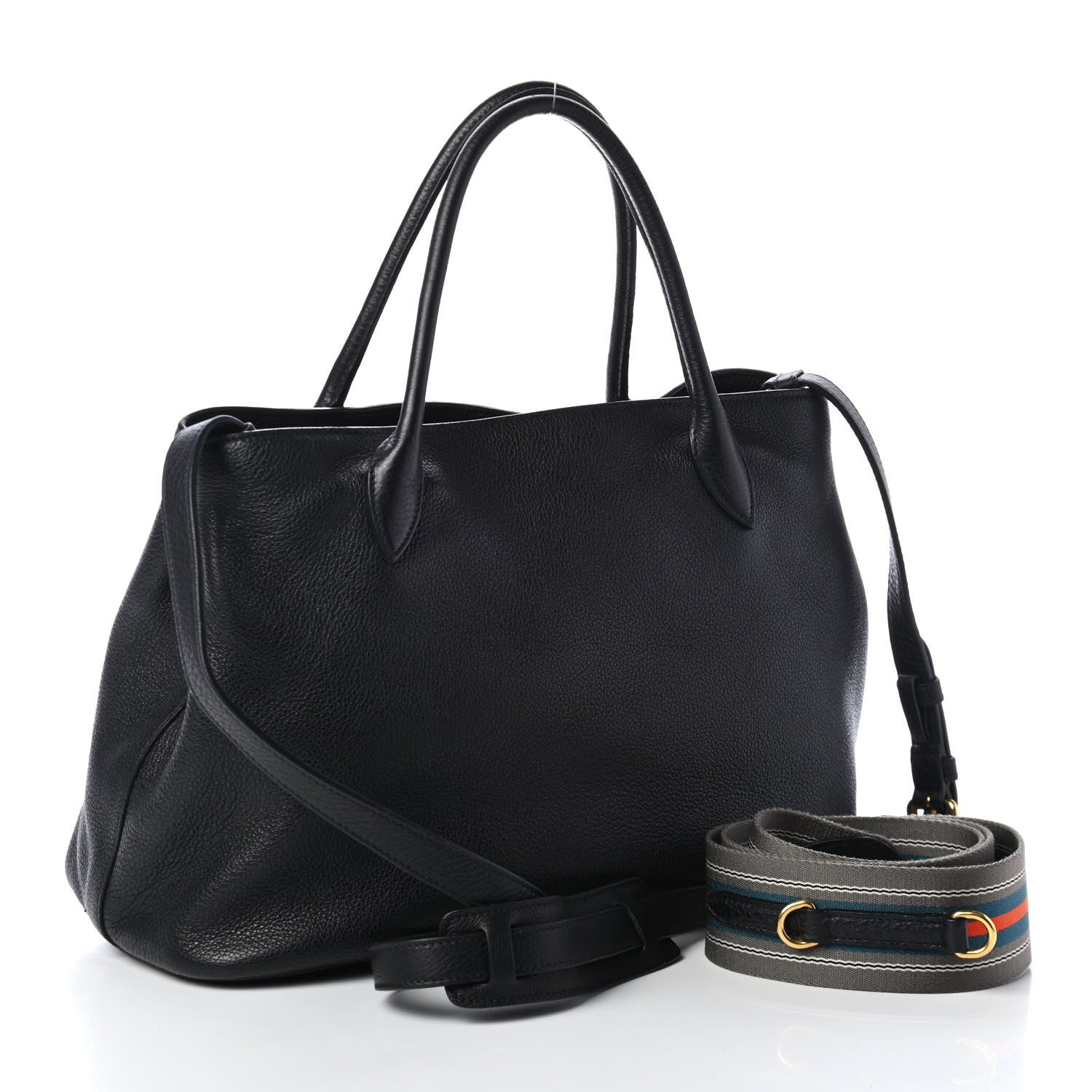 Prada Vitello Daino Tote Black 2 of 4