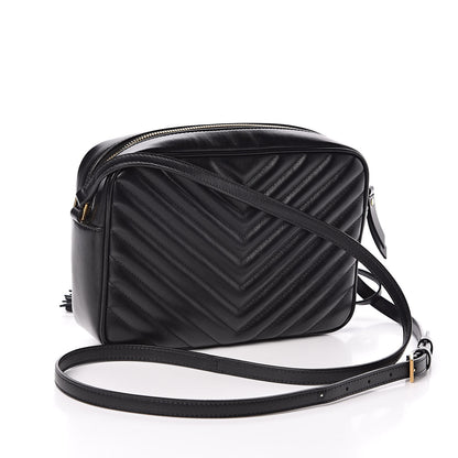 Saint Laurent Calfskin Matelasse Monogram Lou Camera Bag Black 3 of 11
