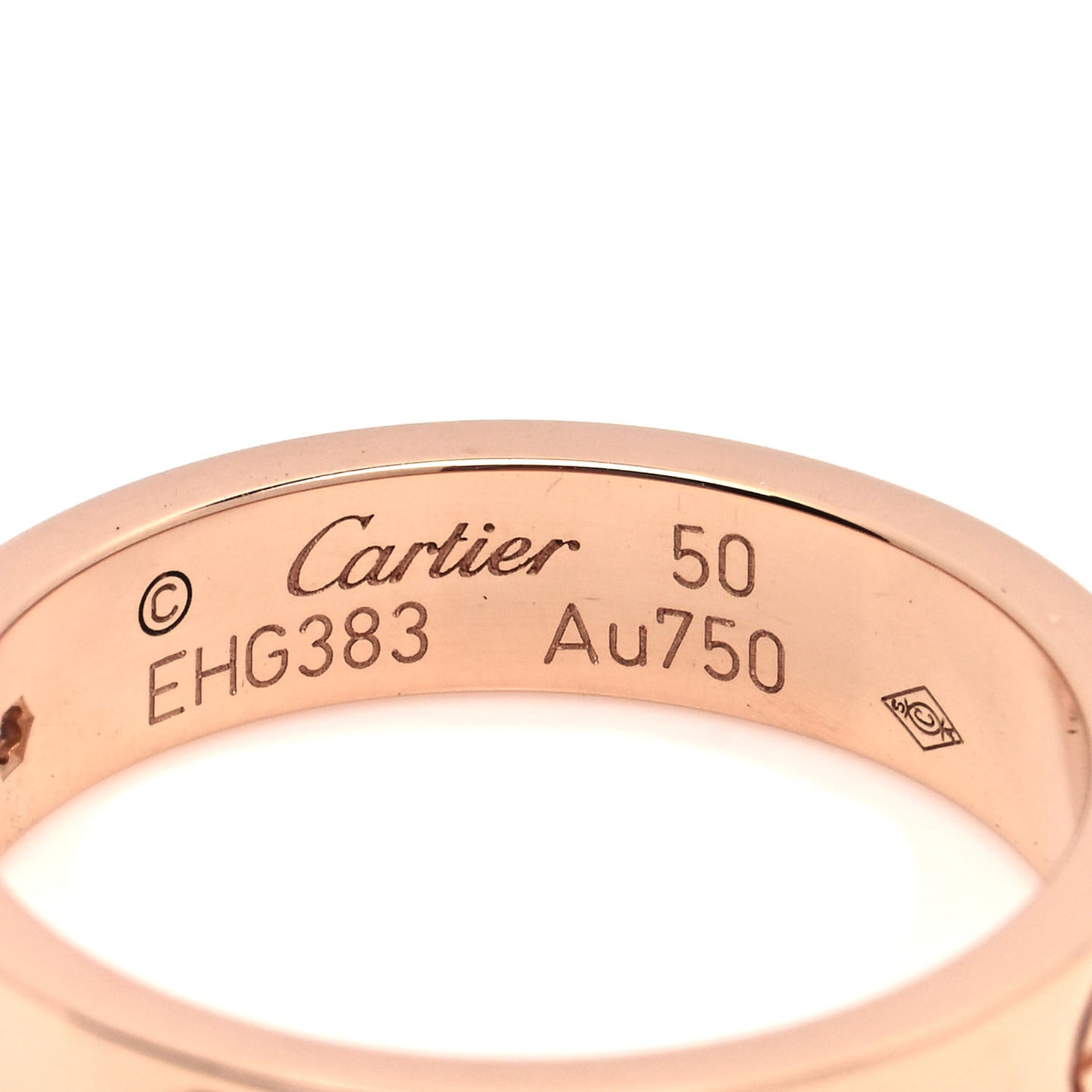 18K Pink Gold Diamond 4mm LOVE Wedding Band Ring 50 5.25