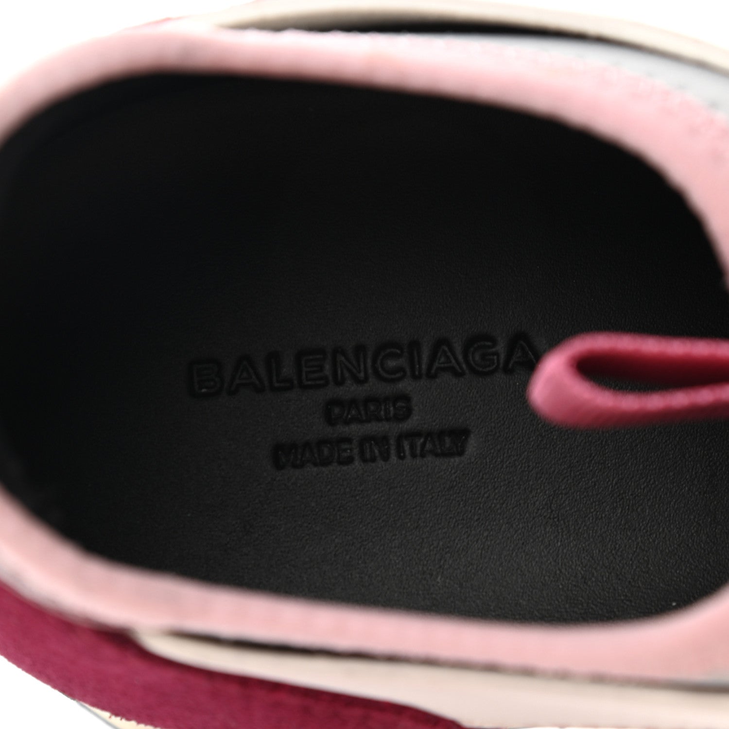Balenciaga Calfskin Neoprene Mesh Suede Race Runner Sneakers 38 White Burgundy 7 of 10