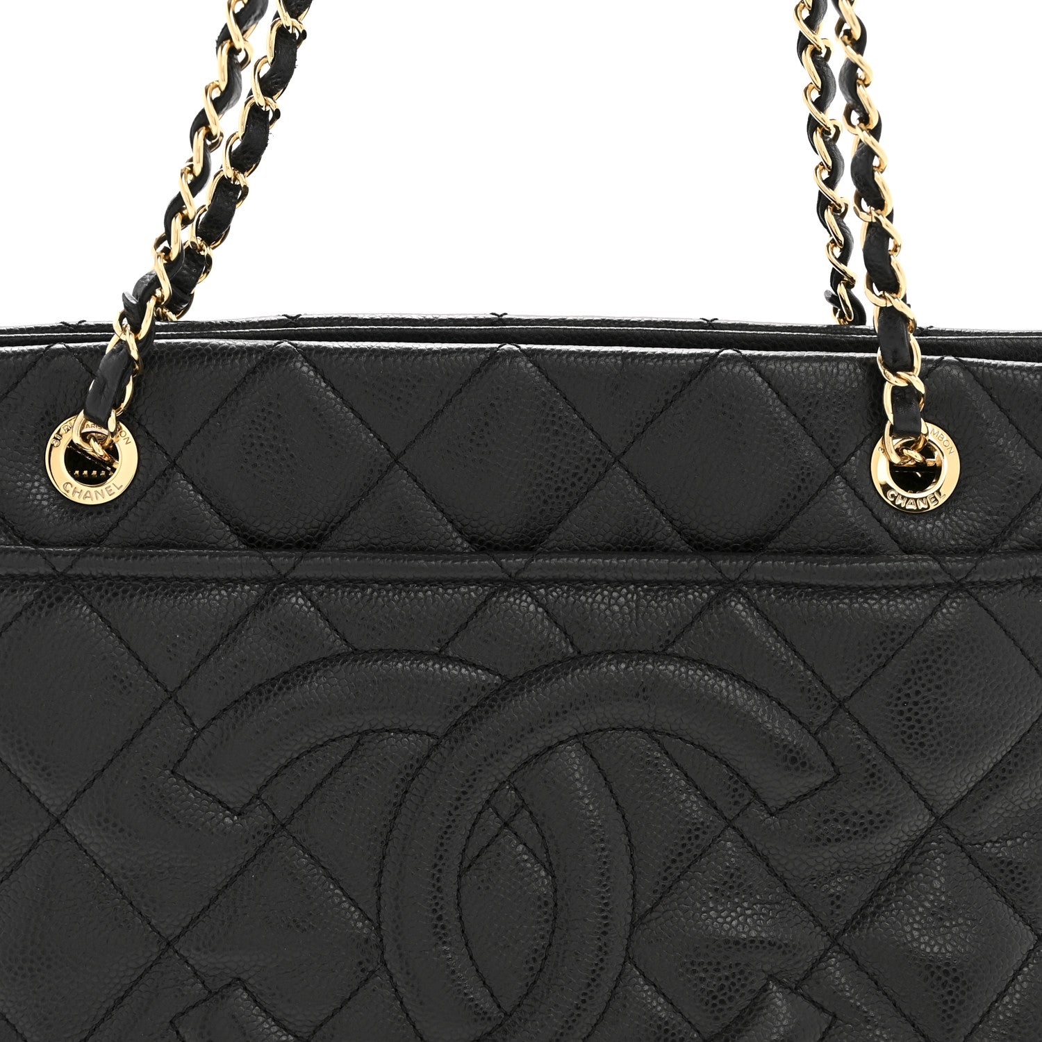 Chanel Caviar Quilted CC Timeless Soft Tote Black 8 of 13